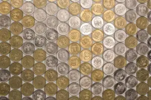 Moedas de ouro e prata